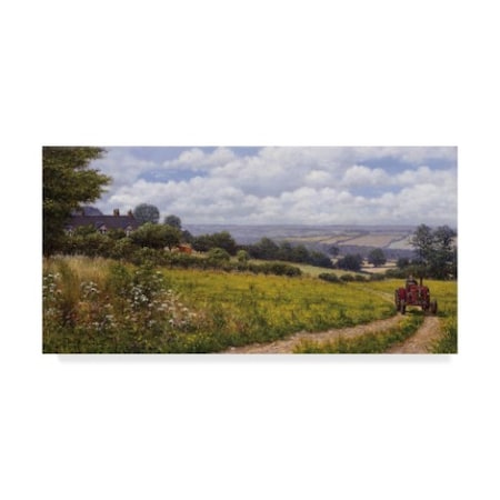 Bill Makinson 'Tractor At Little Eaton' Canvas Art,10x19